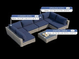 7-Piece Outdoor Patio Furniture Set, All-Weather Wicker Rattan Sectional Sofa With Thick Cushions & 02176082