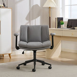 Cross Legged with Flip-Up Armrests Leather, Cross Legged Office on Wheels, Comfy Swivel 18513157