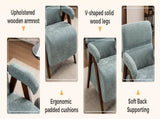 Mid Century Modern Accent Chair with Solid Wood Frame, Upholstered Living Room Chairs with Thick W3835P484157