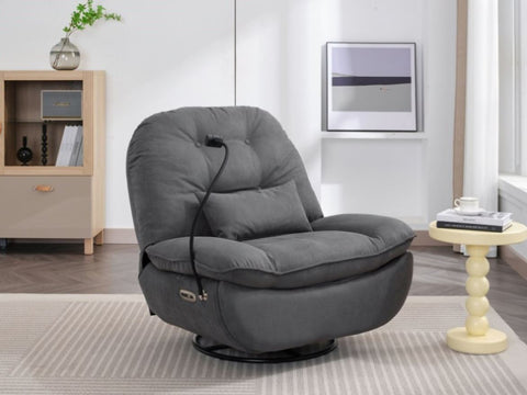 ZUN Power Recliner Swivel Glider USB Charger With Bluetooth Music Player Different Function Sleep W1752128133