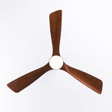 Hot sales 52 Inch Modern Black Fans With Lights, 3 Color Dimmable LED, 3 Solide Wood Blades W2991P338636