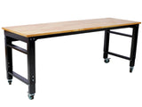 Workbench - 60" Wide Rolling Workbenches for Garage - Adjustable Height, Workshop Tool Bench, Metal W465P191442