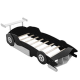 Twin Size Race Car-Shaped Platform Bed with Wheels,Black WF311965AAB