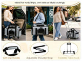 Multi-Way Portable Pet Rolling Carrier Trolley, Aluminum Alloy Frame Collapsible Pet Travel Bag with 68569841