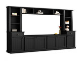 Minimalist Entertainment Wall Unit Set Bridge for TVs Up to 75'', Ample Storage Space TV Stand 57786157