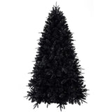 ZUN 8ft Pre-Lit Black Christmas Tree, Full Halloween Xmas Artificial Tree 2486 Branch Tips, 600 Lights, 57068459