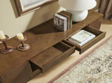 59" Mid Century Modern TV Stand for TVs up to 65", Walnut Entertainment Center with Open Storage & W1801P457802