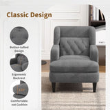 Upholstered Accent Chair Tufted Armchair for Living Room and Bedroom, Dark Grey N763P193158R