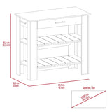 Cala Kitchen Island 40, Two Shelves, One Drawer, Four Legs -Black / Light Oak B20092028
