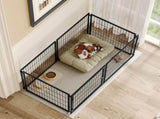 48" Dog Cage, Dog Kennel for Medium Dogs Puppy Dog Playpen with Top, Pet Cage for Indoor Black 98599020