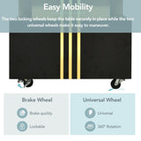 ON-TREND Contemporary Coffee Table Faux Marble Top, Rectangle Cocktail Table WF305961AAB