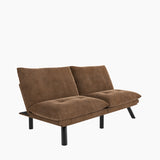 Leatehr Feeling Brown Convertible Folding Modern sofa Bed W570P168045