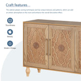 Carved Flower Door Large Storage Cabinet With Metal Handle Suitable For Living Room, Kitchen, W1445P164167
