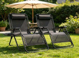 2-Pack Zero Gravity Outdoor Lounge Chairs 330lbs Capacity Folding Textilene Recliner with Adjustable 41429310