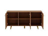 46.9" W Fluted 3-Door Sideboard Buffet Cabinet with 3 Shelves, Oak B2757P605811