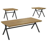 Golden Oak and Gunmetal 3-piece Occasional Set B062P153606