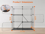Cat Cage DIY Indoor Pet Home Small Animal House Detachable Playpen with 3 Doors 3 Tiers for Kitten 93791936