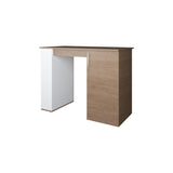 Vernon Kitchen Island with 1 Door and Open Storage, White and Natural Oak B128P287523