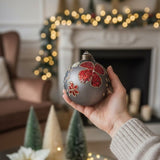 4PCS Set 4.7" Christmas Glass Ball Ornaments Holiday Hanging Treeations for Party Holiday 02050476