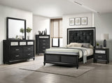 1pc Luxury Glam Seven Drawer Dresser with Two-Toned Drawer Black Finish Shimmering Accents B011P234294