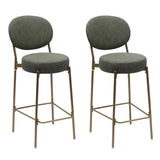 ZUN 29'' H Seat Height Upholstered Bar Stools Set of 2 Faux Leather Counter Dining Stool with Golden W1757P227879