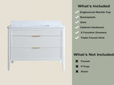 Fully Assembled 36'' White Freestanding Single Sink Bathroom Vanity with 2 Handle Sets and W1826P439634