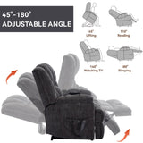 Dual Motor Heat Massage Infinite Position Up to 350 LBS Electric Power Lift Recliners with 79061732