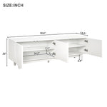 ZUN ON-TREND Graceful TV Stand Arch Cabinets for TVs Up to 78'', Minimalist Entertainment Center WF325999AAK