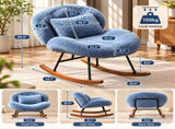 25.59"W x 33.66"D x 29.53"H Indoor Plush Rocking Chair, Soft Fluffy Lounge Rocker with White Metal 84939872