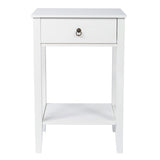 Two-layer Bedside Table Coffee Table with Drawer White 99618998