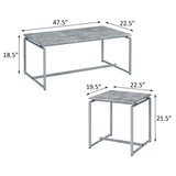 Grey and Silver Occasional Set with Trestle Base B062P185644