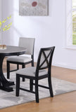 2pc Beautiful Side Chair Gray Fabric Upholstery Black Finish Frame Wooden Furniture B011P179887