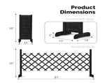 Set of 2 Retractable Cedar Wood Fences Flat-Bottom Style Black 64850953