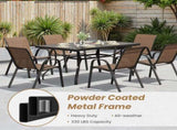 Stackable Outdoor Dining Chairs Set of 4, Textilene Patio Chairs with Powder-Coated Metal Frame, T3623P505166
