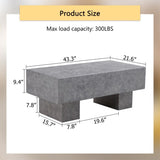 ZUN Modern Simple Gray Texture MDF Coffee Table - 43.3"x21.6"x17.2" Practical Model.Making it an ideal W1151P224252