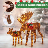 2-piece set lit moose Christmas decoration with LED lights 16393825