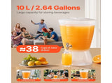 2.64 Gallon Beverage Dispenser with Spigot and Ice Chamber, Plastic Drink Dispenser for Juice, Iced 93070471