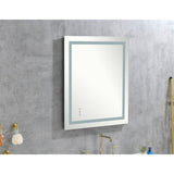 ZUN 36x28 Inch LED Bathroom Mirror with Frontlit and Backlit, Wall Mounted Vanity Mirror with Smart 31728996