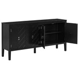 U_STYLE Four-Door Sideboard with Geometric Line Patterns and Vintage Metal Handles for Timeless N711P178748B