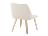 Contemporary Dining Chair in Natural Wood and Cream Fabric - Set of 2 B202P223680