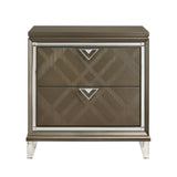 ZUN Dark Champagne 2-drawer Nightstand B062P186502