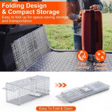 Heavy-Duty Live Animal Trap - 37x14x15 Inch Galvanized Mesh, Sensitive Pedal Trigger & Rear Release 83544288