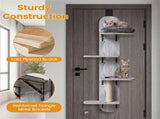 Door Hanging Cat Tree 5-Level Height Adjustable 4-Tier Climber No-Drill for Apartment Grey 62993230
