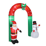 8ft with Santa Snowman 7 Lights Inflatable Festive Arch Decoration 53103707