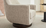 ZUN U-shaped Fully Assembled Swivel Chair Linen Accent Chair Armchair Round Barrel Chair for Living Room WF324396AAC