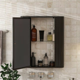 Wall-Mounted Bathroom Cabinet with Mirror, Metal Framed Mirrored Door Medicine Cabinet, 2 Inner W3122P272885