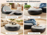 Inflatable Sofa with Ottoman Set, 104.1412790.17cm Flocked PVC Blow-Up Couch 220LBS Capacity with 23964740