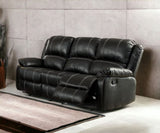 ZUN ACME Zuriel Motion Sofa, Black Synthetic Leather LV52285