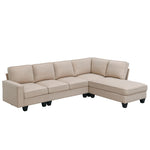 ZUN [New] 104.3*78.7" Modern L-shaped Sectional Sofa,7-seat Linen Fabric Couch Set with 51945284