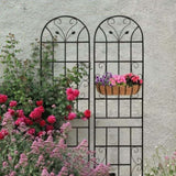 2 Pack Metal Garden Trellis 86.7" x 19.7" Rustproof Trellis for Climbing Plants Outdoor Flower W1586P268034